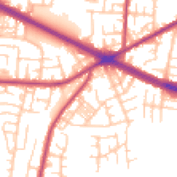 Daytime road noise heatmap for M27 0DU
