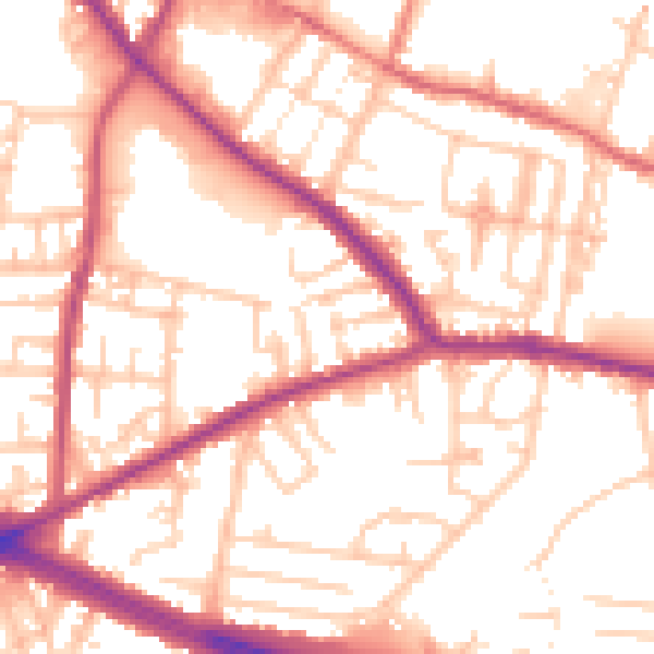 Daytime road noise heatmap for M27 5AU