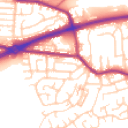 Daytime road noise heatmap for M28 1JJ