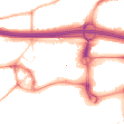Night-time road noise heatmap for M30 0AN