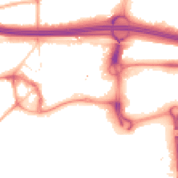 Night-time road noise heatmap for M30 0BB