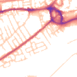 Daytime road noise heatmap for M30 0BT