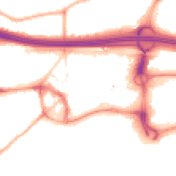 Night-time road noise heatmap for M30 0DA