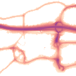 Night-time road noise heatmap for M30 0DF