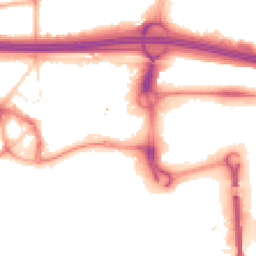 Night-time road noise heatmap for M30 0DH