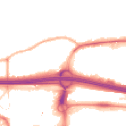 Night-time road noise heatmap for M30 0DP