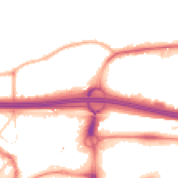 Night-time road noise heatmap for M30 0DR