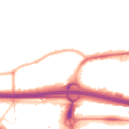 Night-time road noise heatmap for M30 0DU