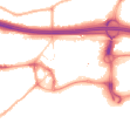 Night-time road noise heatmap for M30 0EB