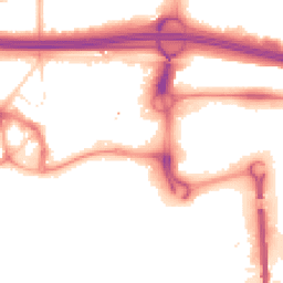 Night-time road noise heatmap for M30 0EE