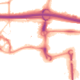 Night-time road noise heatmap for M30 0EF
