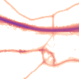 Night-time road noise heatmap for M30 0NB