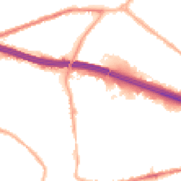 Night-time road noise heatmap for M30 8EQ