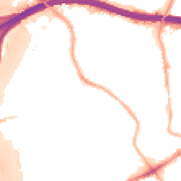 Night-time road noise heatmap for M30 8QR