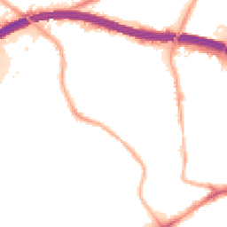 Night-time road noise heatmap for M30 8WB