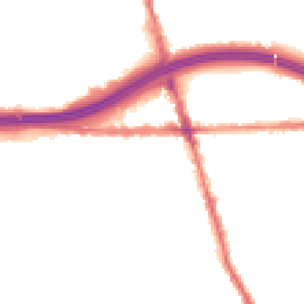 Night-time road noise heatmap for M34 2AA