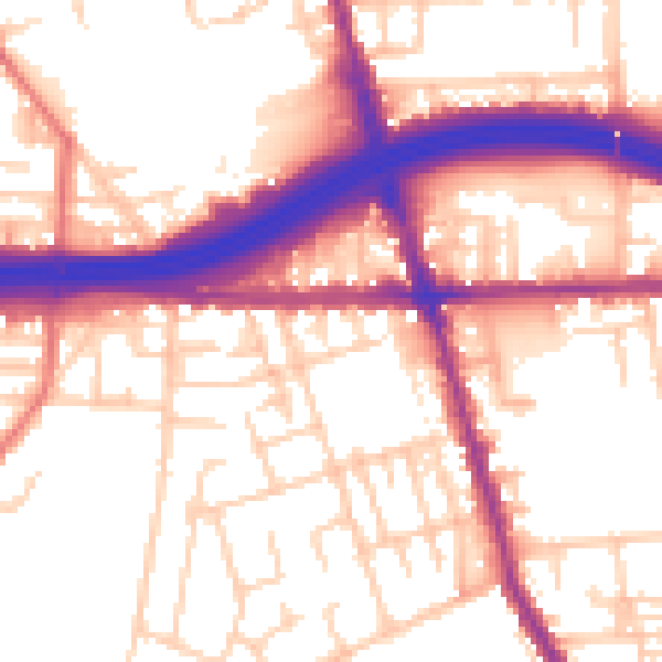 Daytime road noise heatmap for M34 2AD