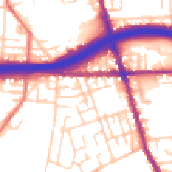 Daytime road noise heatmap for M34 2AE