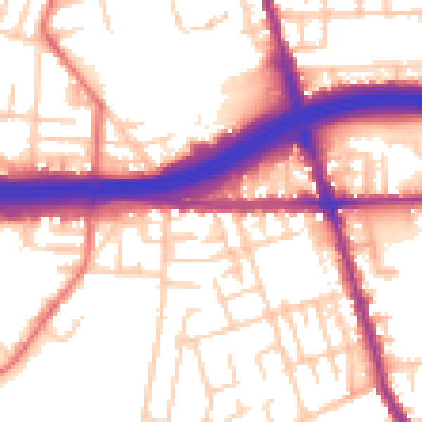 Daytime road noise heatmap for M34 2AF