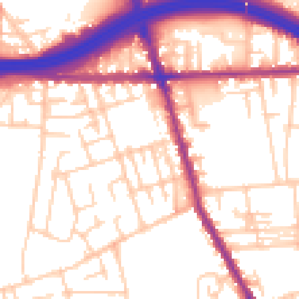 Daytime road noise heatmap for M34 2AN