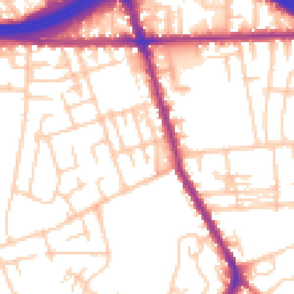 Daytime road noise heatmap for M34 2AR