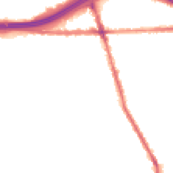 Night-time road noise heatmap for M34 2AS