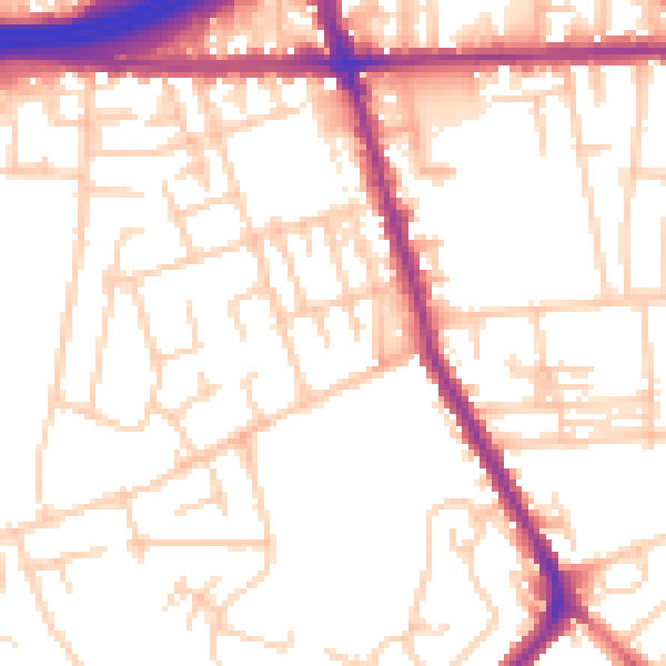 Daytime road noise heatmap for M34 2AT
