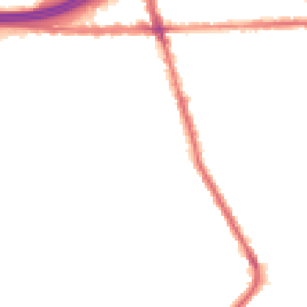 Night-time road noise heatmap for M34 2AT
