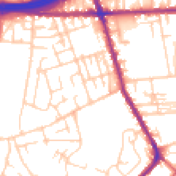 Daytime road noise heatmap for M34 2AU