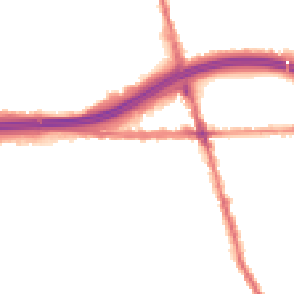 Night-time road noise heatmap for M34 2AX