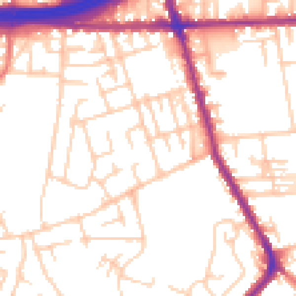 Daytime road noise heatmap for M34 2AY