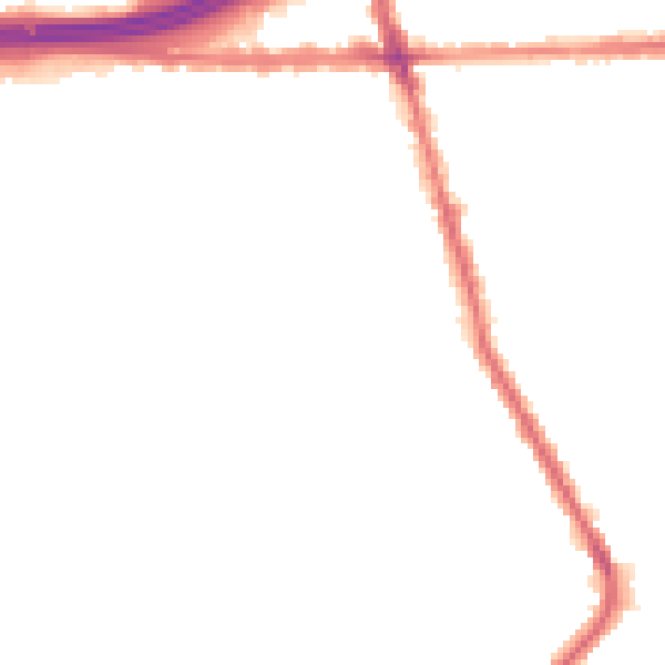 Night-time road noise heatmap for M34 2AY
