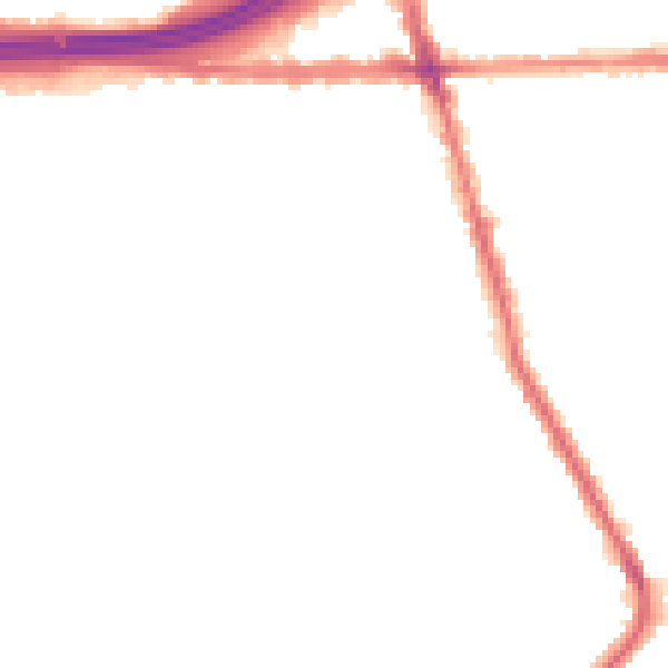Night-time road noise heatmap for M34 2AZ