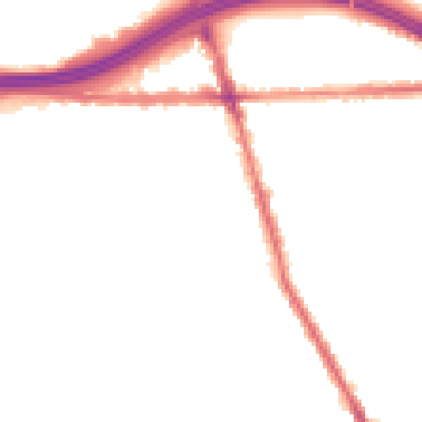 Night-time road noise heatmap for M34 2BG