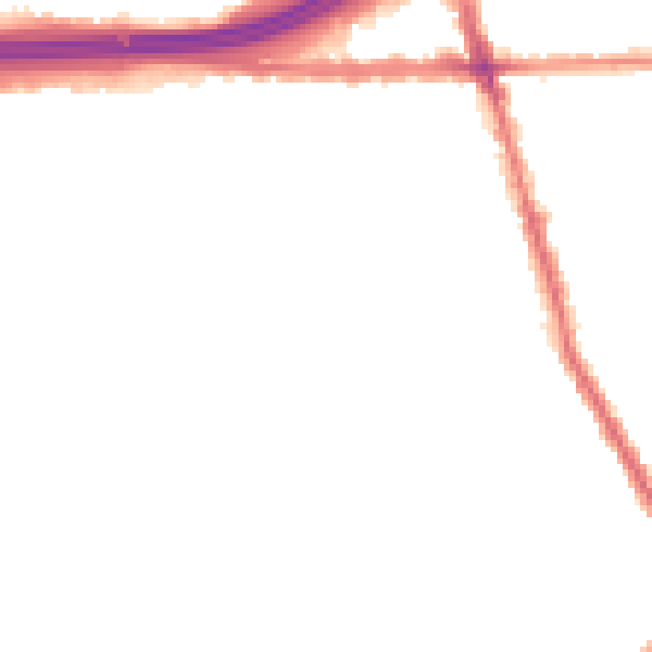 Night-time road noise heatmap for M34 2BH