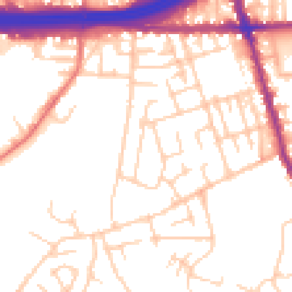 Daytime road noise heatmap for M34 2BP