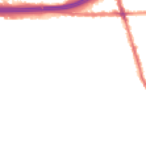 Night-time road noise heatmap for M34 2BP