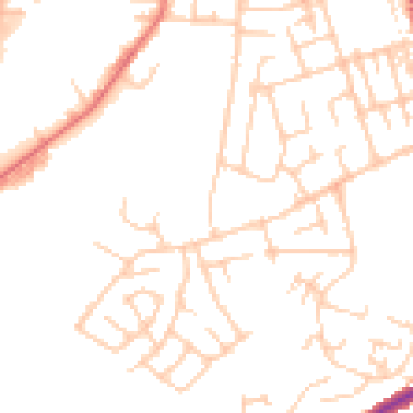 Daytime road noise heatmap for M34 2BR