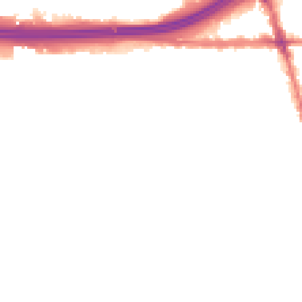 Night-time road noise heatmap for M34 2BY