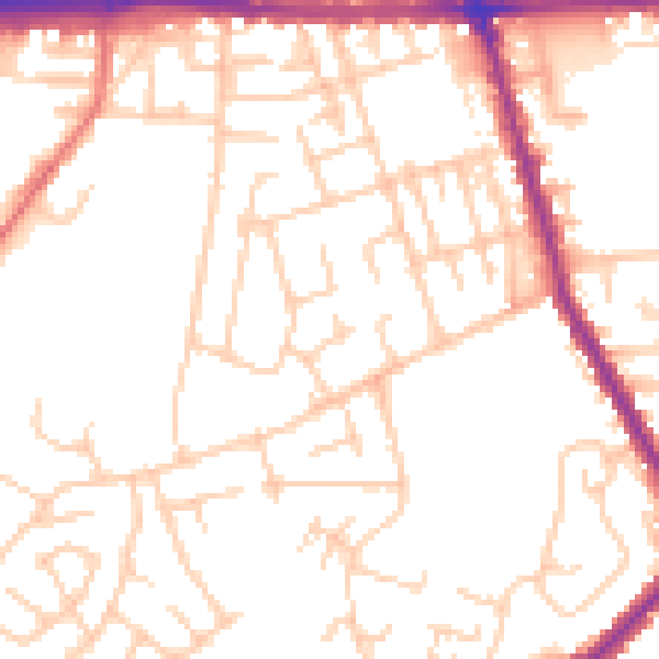 Daytime road noise heatmap for M34 2DA