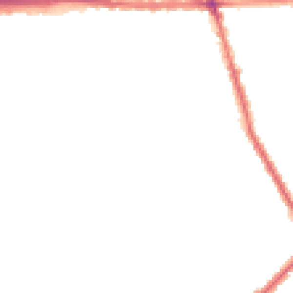 Night-time road noise heatmap for M34 2DA