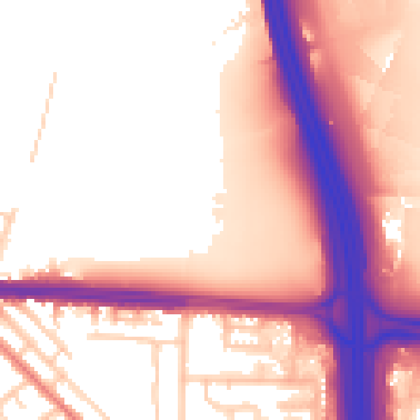 Daytime road noise heatmap for M34 2GG