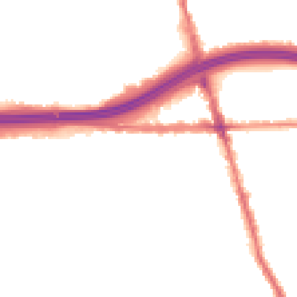 Night-time road noise heatmap for M34 2GJ