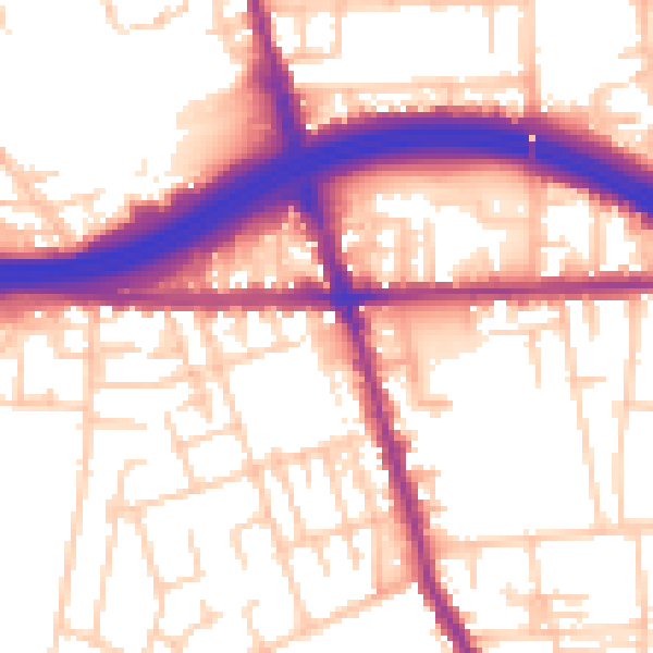 Daytime road noise heatmap for M34 2JL