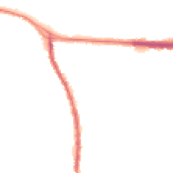 Night-time road noise heatmap for M34 2NE