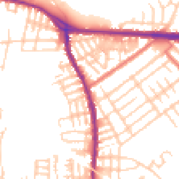 Daytime road noise heatmap for M34 2NF