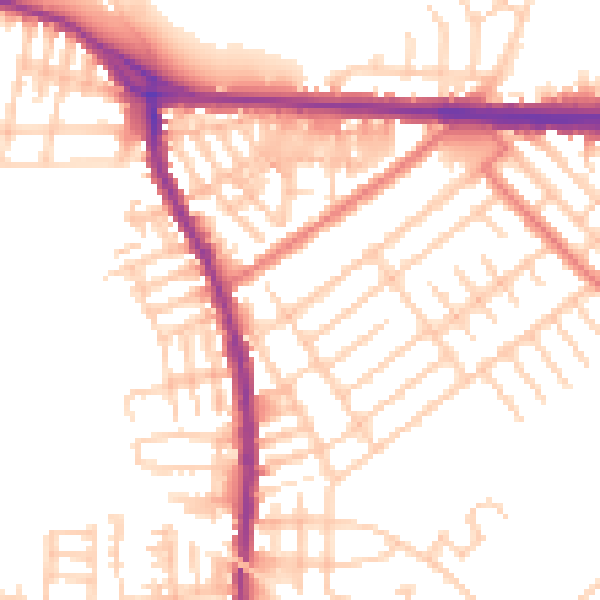Daytime road noise heatmap for M34 2WE