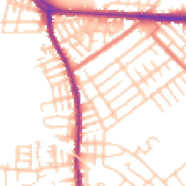 Daytime road noise heatmap for M34 2WS