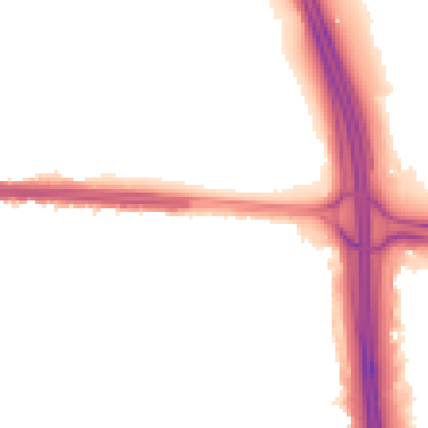 Night-time road noise heatmap for M34 2WU