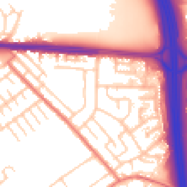 Daytime road noise heatmap for M34 2WZ